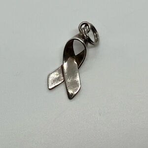 Vtg 925 Sterling Silver Awareness Ribbon Charm / Pendant
